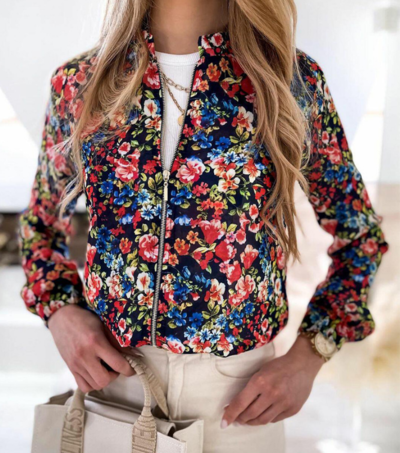 Casual Long-Sleeved Printed Jacket