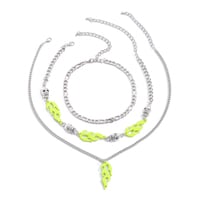 Free Shipping-NEON FLAME AND SKELETON NECKLACE SET  - Thumbnail 1