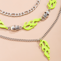 Free Shipping-NEON FLAME AND SKELETON NECKLACE SET  - Thumbnail 3