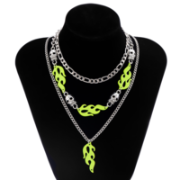 Free Shipping-NEON FLAME AND SKELETON NECKLACE SET  - Thumbnail 5
