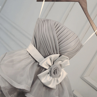 Gray tulle short prom dress homecoming dress - Thumbnail 1