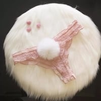 Sexy Cute Bunny Rabbit Pompom Tail Transparent Underwear Panties Lingerie Thong Aesthetic Casual Summer E-Girl Kawaii Korean Japanese Harajuku - Thumbnail 3
