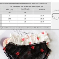 Cute Strawberry Print Ruffles Lace Brief Underwear Panties Lingerie Aesthetic Casual Summer E-Girl Kawaii Korean Japanese Harajuku - Thumbnail 6