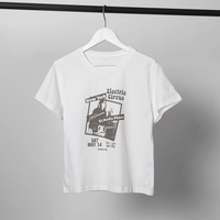 Cute 90s Vintage Guitar Retro White Short Sleeve T- Shirt Top Aesthetic Casual Summer E-Girl Kawaii Korean Japanese Harajuku - Thumbnail 3