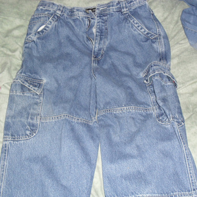 Blue baggy cargo jean pants - Thumbnail 5