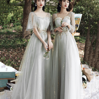 Cute tulle long a line prom dress evening dress - Thumbnail 2