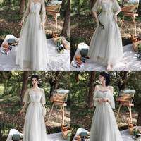 Cute tulle long A line prom dress evening dress - Thumbnail 7