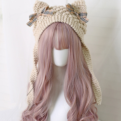 Autumn & winter soft wool cat ears hat
