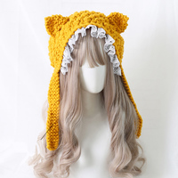 Autumn & Winter Soft Wool Cat Ears Hat - Thumbnail 2