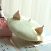 Cute Wool Fox Ears Beret Hat - Thumbnail 8