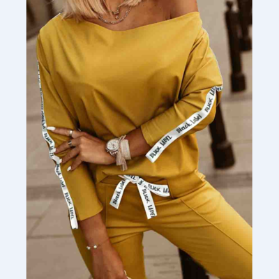 Casual stitching two-piece suit