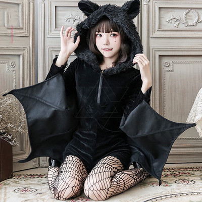 Black evil vampire bat suit (coat + socks)