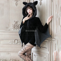 Black evil vampire bat suit (coat + socks) - Thumbnail 1