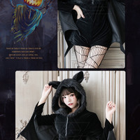 Black evil vampire bat suit (coat + socks) - Thumbnail 8