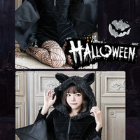Black evil vampire bat suit (coat + socks) - Thumbnail 9
