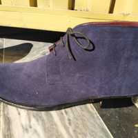 Awesome Wear Navy Blue Chukka Suede Lace Up Boot - Thumbnail 2