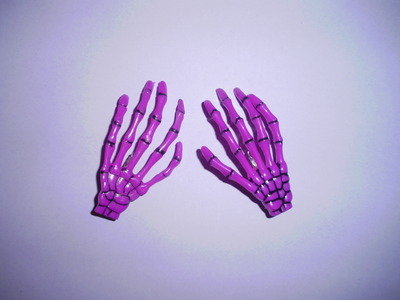 Fuchsia Skeleton Hand Hair Clips (Pair) 