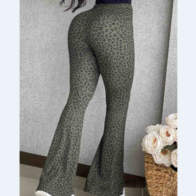 Leopard Print Skinny Flared Pants