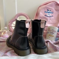 New fashion Lovers Heart Black Boots - Thumbnail 3