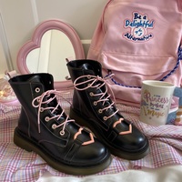 New fashion Lovers Heart Black Boots - Thumbnail 4