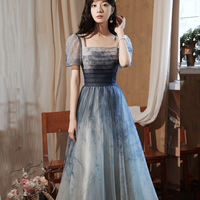 Lovely gradient tulle long prom dress evening dress - Thumbnail 2