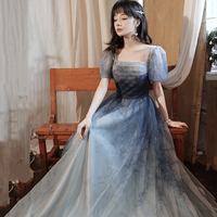 Lovely gradient tulle long prom dress evening dress - Thumbnail 3