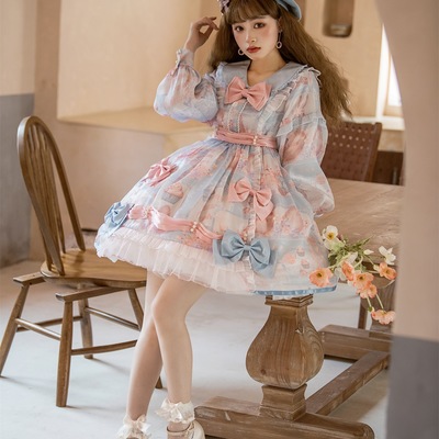 Pink & blue sweet candy princess dress