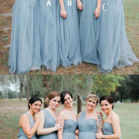 Simple A Line Bridesmaid Dresses for Wedding - Thumbnail 1