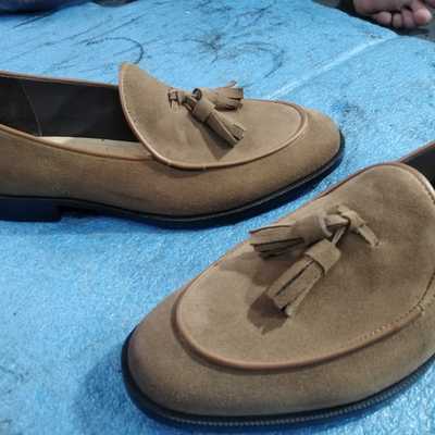 Hot sale sand hand stitch suede tassels loafer casual wear shoes