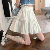 Cute White Ruffles Patchwork High Waist Mini Skirt Fairycore Pleated Preppy Aesthetic Casual Summer E-Girl Kawaii Korean Japanese Harajuku - Thumbnail 4