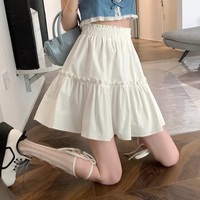 Cute White Ruffles Patchwork High Waist Mini Skirt Fairycore Pleated Preppy Aesthetic Casual Summer E-Girl Kawaii Korean Japanese Harajuku - Thumbnail 6