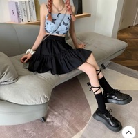 Cute White Ruffles Patchwork High Waist Mini Skirt Fairycore Pleated Preppy Aesthetic Casual Summer E-Girl Kawaii Korean Japanese Harajuku - Thumbnail 8