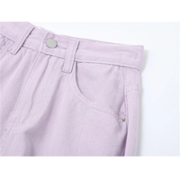 Cute Vintage Purple Baggy Loose Straight High Waisted Pants Wide Leg Denim Trousers Aesthetic Casual Summer E-Girl Kawaii Korean Japanese Harajuku - Thumbnail 6