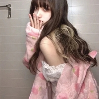 Cute Sweet Pink Peach Plush Oversized Thick Warm Jacket Zipper Hoodie Sweater Winter Autumn Aesthetic Casual E-Girl Kawaii Korean Japanese Harajuku - Thumbnail 2