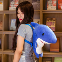New cute marine animal shark plush school bag - Thumbnail 1