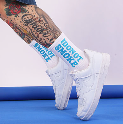 "I DON'T SMOKE SOCKS" WHITE 