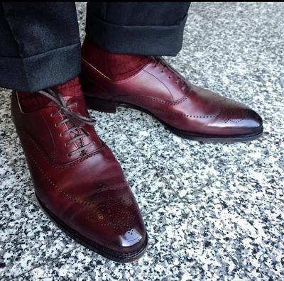 Decent Wear Two Tone Shoes, Men's Wingtip Brogue Shoes, Leather Lace Up Shoes Made On Order