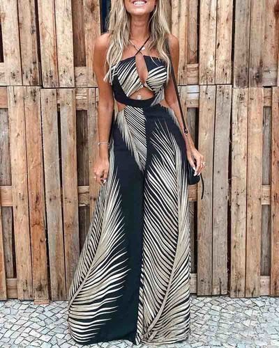 Women'S Printed Sexy Sling Jumpsuit