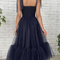 Blue tulle short prom dress blue homecoming dress - Thumbnail 2