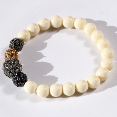 Anya beaded pave stretch bracelet