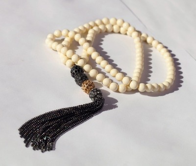 Anya Beaded Pave Tassel Necklace