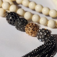 Anya Beaded Pave Tassel Necklace - Thumbnail 1