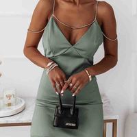 Solid Color Women'S Sling Sleeveless Dress - Thumbnail 2