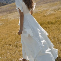 Summer Dress 2021 Casual Style Vintage Boho Chic White Dress Womens Short Sleeve Maxi Long Chiffon Beach Dress Vestidos,1144 - Thumbnail 1