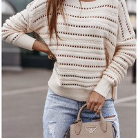 Long Sleeve Knitted Sweater - Thumbnail 3
