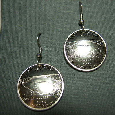 Wv state quarter earrings