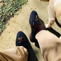 Decent Wear Navy Blue Brown Suede Shoes, Men's Tassels Loafer Formal Shoes - Thumbnail 1