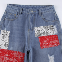 PAISLEY PATCHWORKS RIPPED JEANS - Thumbnail 4