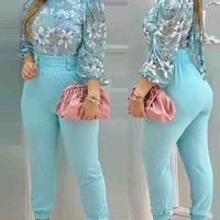 Sweet Printed Chiffon Two-Piece Suit - Thumbnail 2