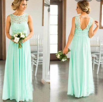 Bridesmaid Dresses Chiffon Top with Lace